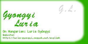 gyongyi luria business card